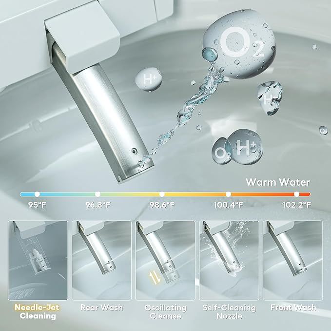 Casta Diva Smart Toilet with Bidet Built in, Auto Open/Close Lid,1000g MaP Flush, Heated Seat & Foam Dispenser, Foot Sensor Auto Flush, Blackout Flush, Bidet Toilet with Tank Built in (CD-K030PRO)