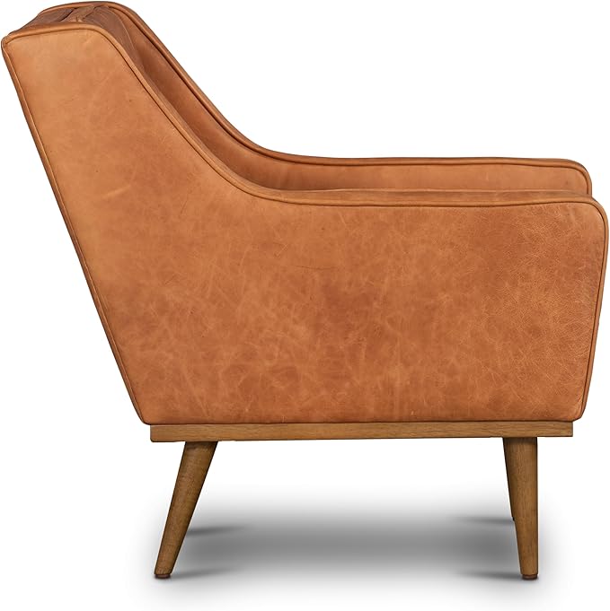 Gus Lounge Chair in Cognac Tan