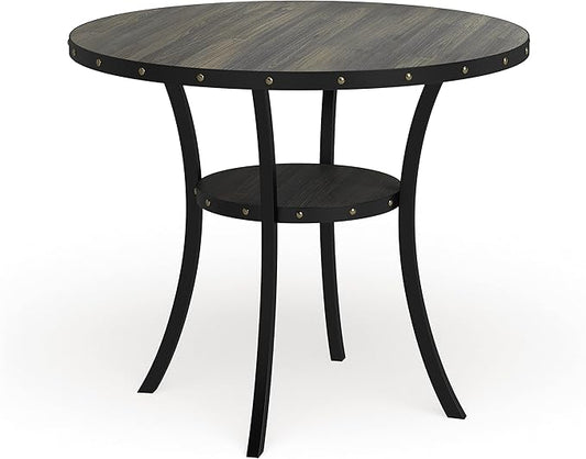 Roundhill Furniture Biony Collection Counter Height Dining Table, Round