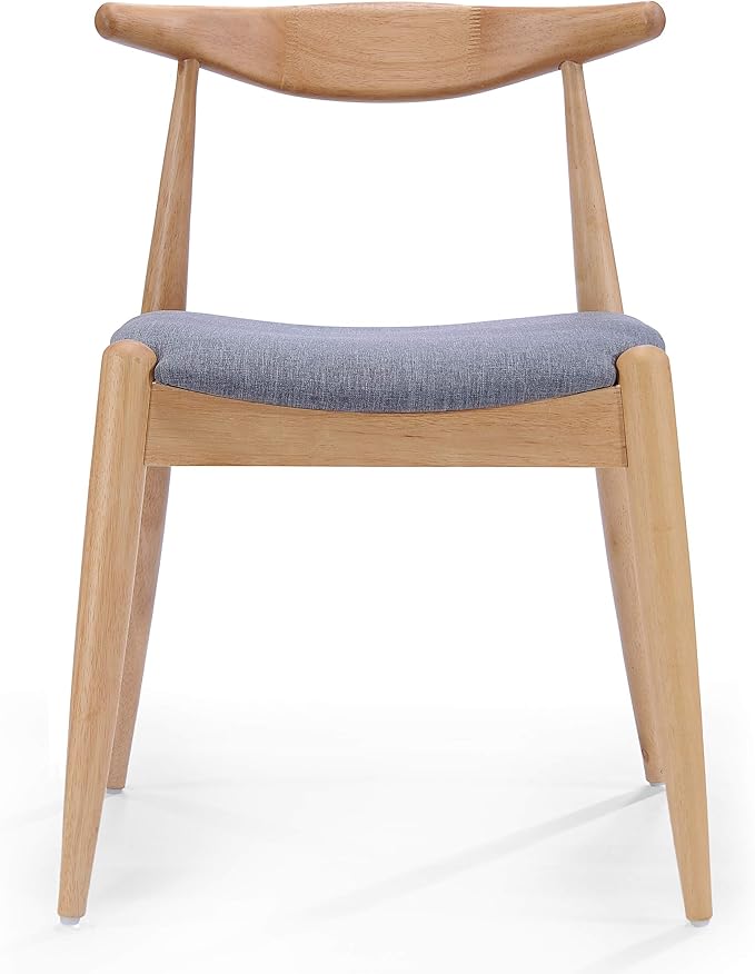 Christopher Knight Home Francie Fabric with Oak Finish Dining Chairs, 2-Pcs Set, Grey / Oak