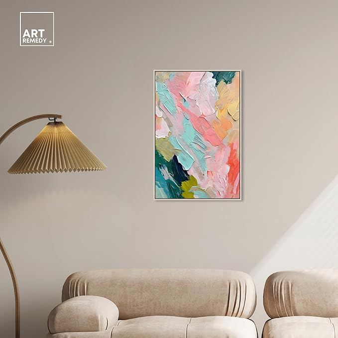 Art Remedy Pastel Layers Canvas Pastel Wall Art, Silver Frame, 20" x 30"