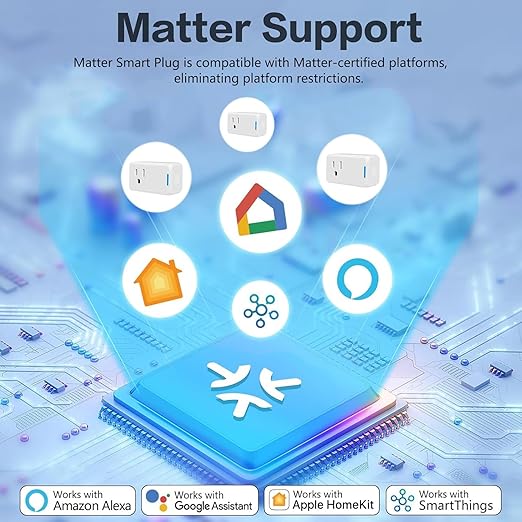 Jinvoo Matter Smart Plug Mini Outlet with Timing Function,Remote Control Your Devices,Occupies Only One Socket,Works with HomeKit Philips HUE SmartThings hub and Alexa Google Assistant 2 Pack