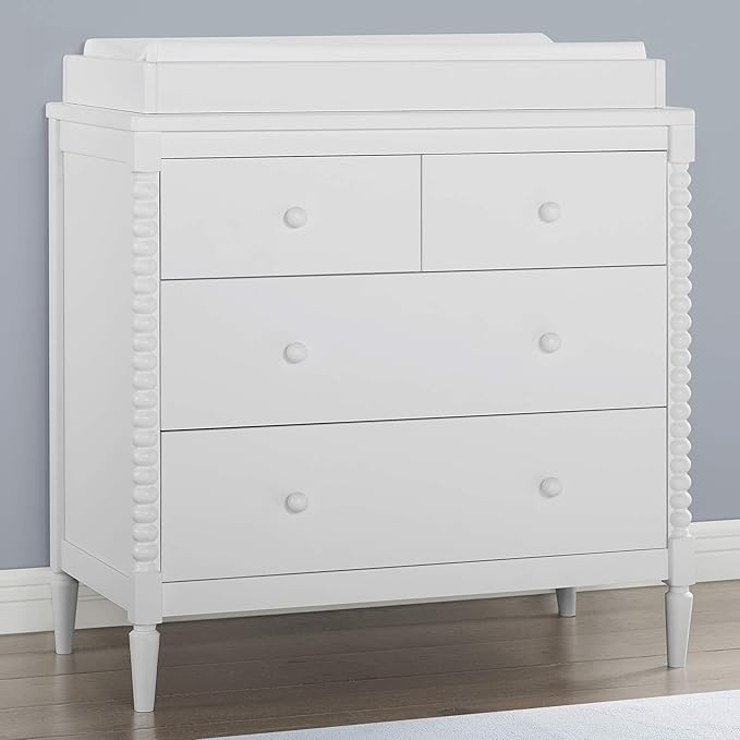 Delta Children Saint 4 Drawer Dresser with Changing Top, Bianca White