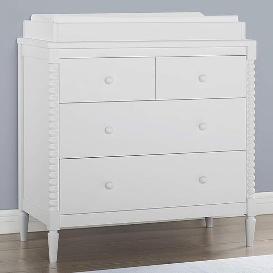 Delta Children Saint 4 Drawer Dresser with Changing Top, Bianca White