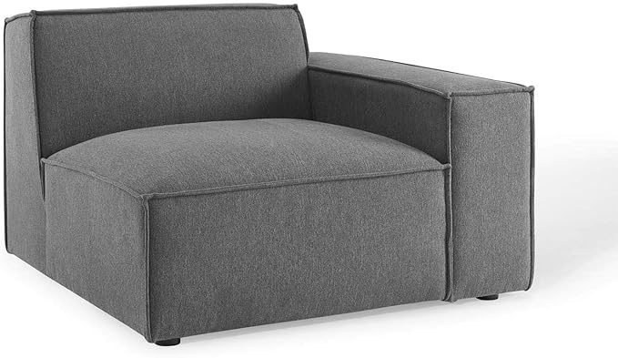 Modway Restore 7-Piece Upholstered Sectional Sofa in Charcoal