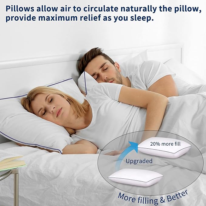 Opposy Bed Pillows for Sleeping King Size Set of 2- Cooling Pillows, Luxury Hotel Quality (White, Standard(Pack of 2