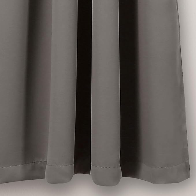 Lush Decor Insulated Grommet Blackout Window Curtain Panels, Pair, 52" W x 63" L, Dark Gray - Classic Modern Design - Chic Window Decor - Curtains For Living Room, Bedroom, Or Dining Room