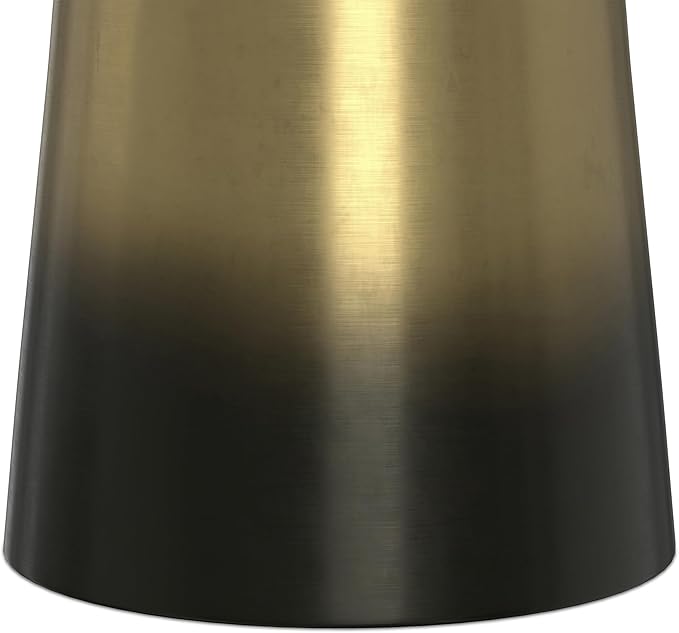 SIMPLIHOME Toby Metal Table - 17" Wide x 18" High Solid Iron Drum Accent Table in Gold and Black Ombre, Industrial Side or End Table for Living Room or Entryway with Sculptural Design, Assembled