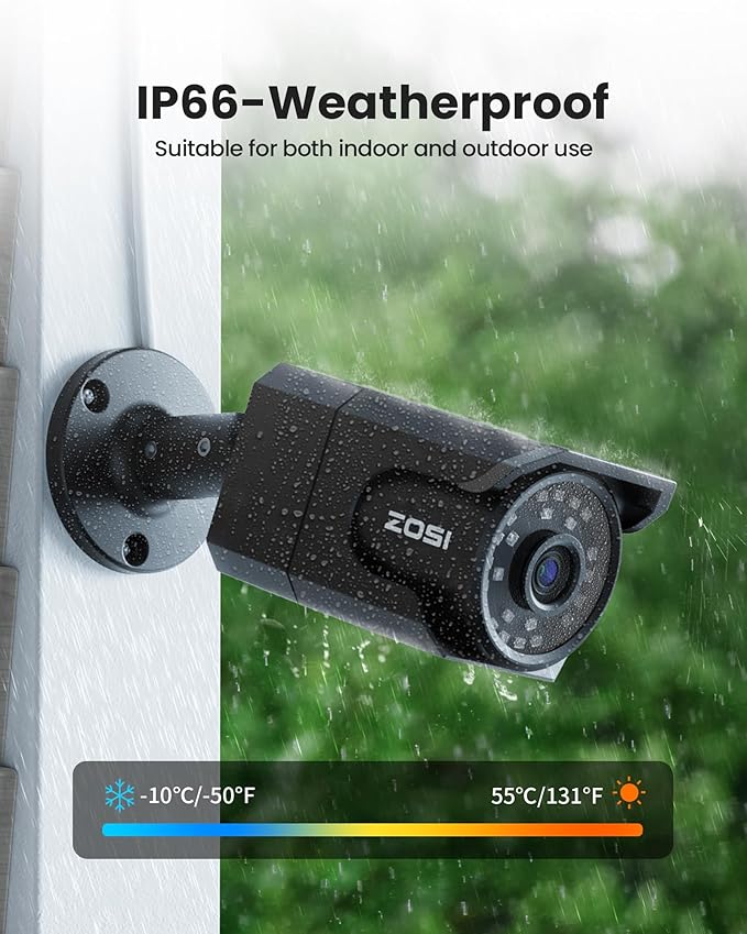 ZOSI 4K 16CH PoE NVR Security Camera System, 12 x 8MP PoE IP Camera Outdoor Indoor with AI Human Vehicle Detection, Night Vision, IP66 Weatherproof, 4K 16CH NVR with 4TB HDD for 24/7 Recording