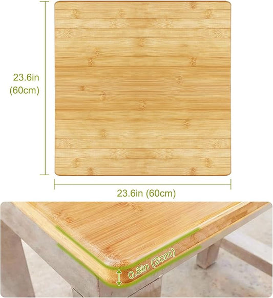 Universal Solid Wood Tabletop, 23.6"x23.6"x0.8" DIY Multi-Purpose Desktop, Rectangular Countertop for Washer Stand, Shelf Board, Workbench & Dining Table, Compatible with Standing Desk Bases
