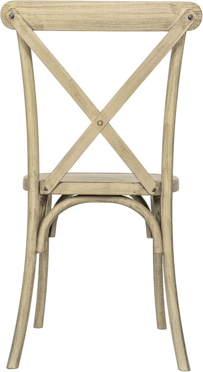 Flash Furniture Hercules Commercial Indoor/Outdoor Cross Back Chair, Wood Look, Weather-Resistant, Lightweight Design, Versatile Use, Light Oak