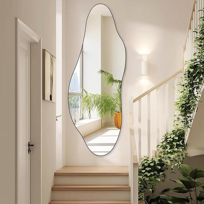 QDSSDECO Full Length Mirror 63"x24" Irregular Wall Mirror Star Frameless for Living Room Bathroom Bedroom Entryway Decor
