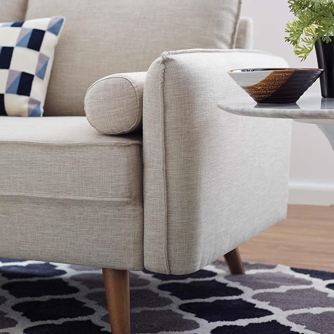 Modway EEI-3091 Revive Contemporary Modern Fabric Upholstered Loveseat In Beige