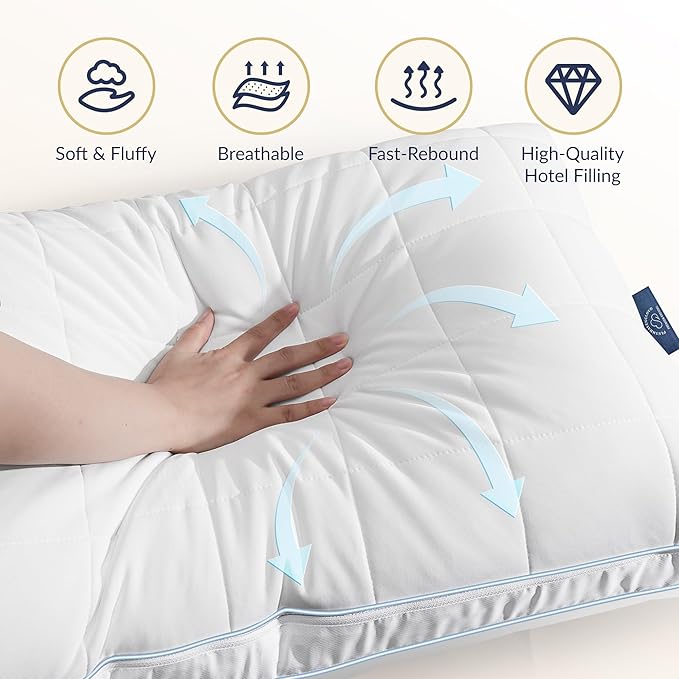 Adjustable Pillows Bed Pillow - Hotel Pillow Queen Size Pillow for Sleeping with 3 Removable Inserts, Assemblable Height & Soft Firm Pillows for Back, Stomach or Side Sleepers, 1 Pack