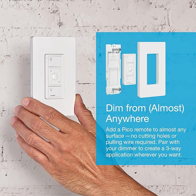 Lutron Caséta Motion Sensor, Occupancy/Multi-Location, with Smart Dimmer Switch | White