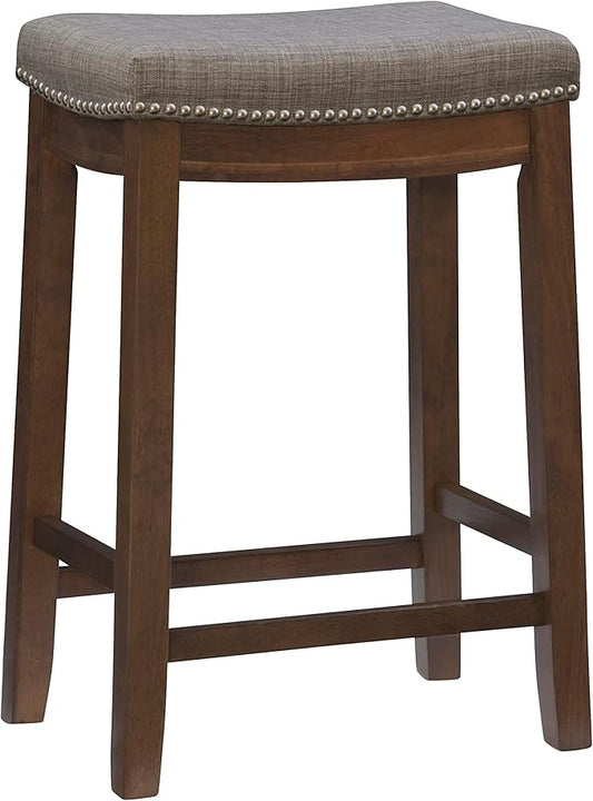 Linon Home Décor Kingston Rustic Backless Counter Stool,