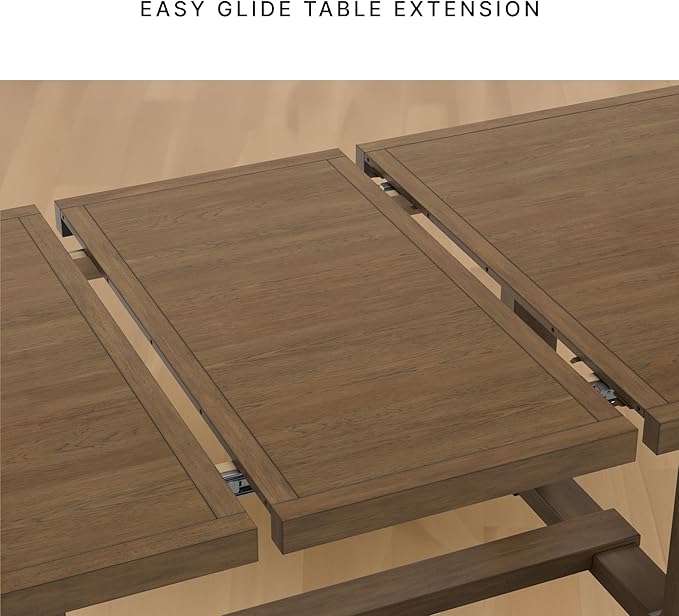 Signature Design by Ashley Cabalynn Farmhouse Dining Extension Table with 1 Removable Center Leaf, Light Brown