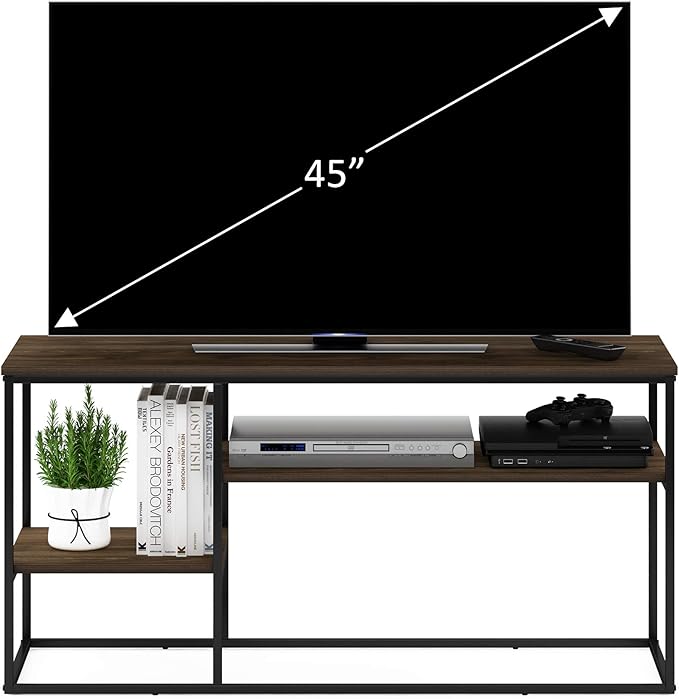FURINNO Moretti Modern Lifestyle TV Stand, Columbia Walnut