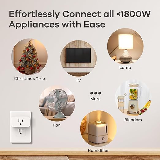 Linkind Matter Smart Light Bulbs 4 Pack with Linkind Matter Smart Plug 2 Pack