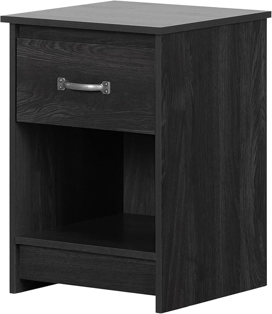 South Shore Tassio 1-Drawer Nightstand Gray Oak, Farmhouse