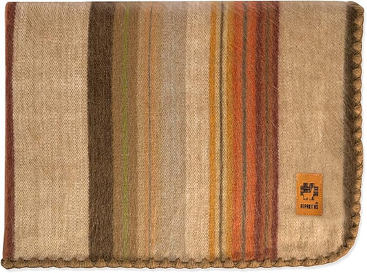 Alpaca Wool Blanket - Throw Size Bed Blanket - Best Gift & Warm Throw, Lightweight, Couch or Camp- Outdoor - 64 x 45 inches (Brown 2)
