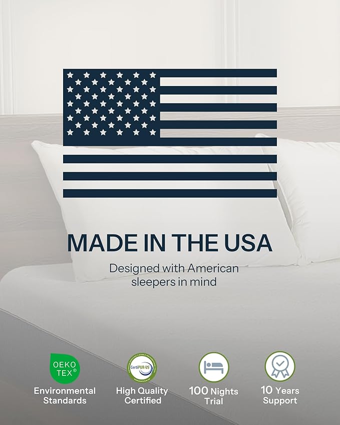 Life Balance 12 Inch Twin Mattress, Gel Memory Foam Twin Size Mattress Made in USA, Pressure Relief, Motion Isolation, CertiPUR-US Certified, Fiberglass Free Colchones in a Box Medium Firm, CY-12-T