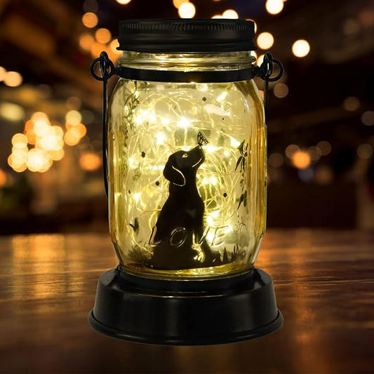 ShangTianFeng Dog Solar Lanterns Mother Day Gift Outdoor Garden Hanging Solar Lights Dog Lover Gifts for Women, Memorial Gifts Fairy Lights for Patio Yard Lawn Outside Decor Lamp