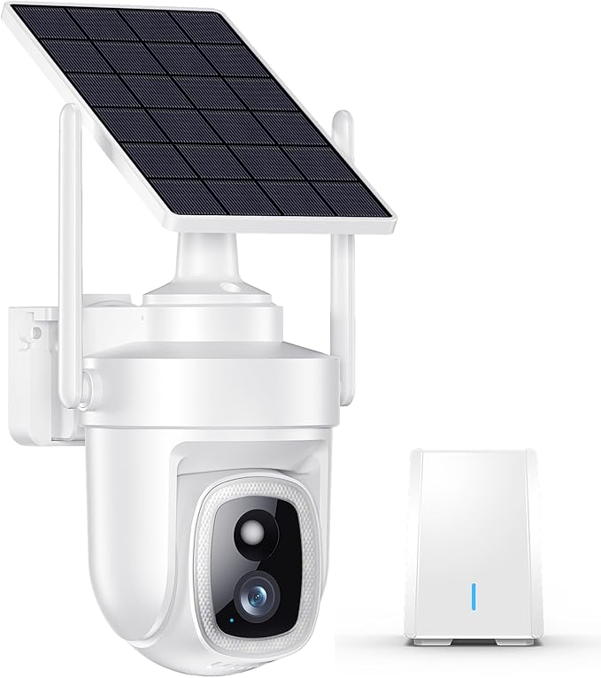 8MP UHD Security Cameras Wireless Outdoor Solar Powered,5G & 2.4G WiFi Compatible,No Subscription,Encrypted Local Storage(with 32GB Memory Card),4K Outside Cameras for Home Security,1Cam-Kit
