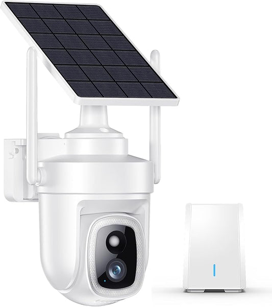 8MP UHD Security Cameras Wireless Outdoor Solar Powered,5G & 2.4G WiFi Compatible,No Subscription,Encrypted Local Storage(with 32GB Memory Card),4K Outside Cameras for Home Security,1Cam-Kit