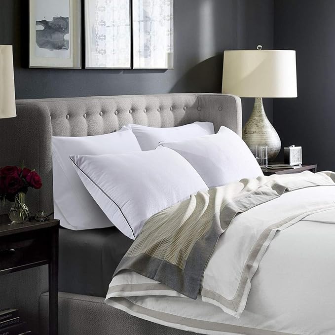 HUXMEYSON Pillows Queen Size Set of 4, Luxury Hotel Bed Pillows Set with Down Alternative Filling for Side and Back Sleepers