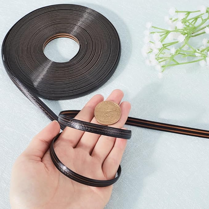 GORGECRAFT 10m Rattan Repair Kit Black Wicker Repair Material Plastic Rattan Wicker Roll Waterproof Rattan Fix Material for Garden Patio Furniture Rattan Chair Sofa Storage Basket