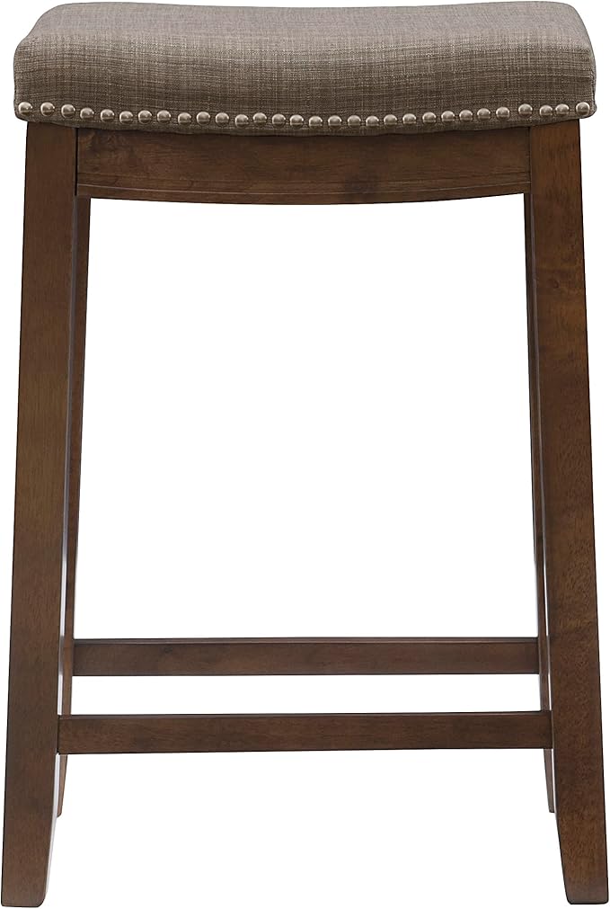Linon Home Décor Kingston Rustic Backless Counter Stool,