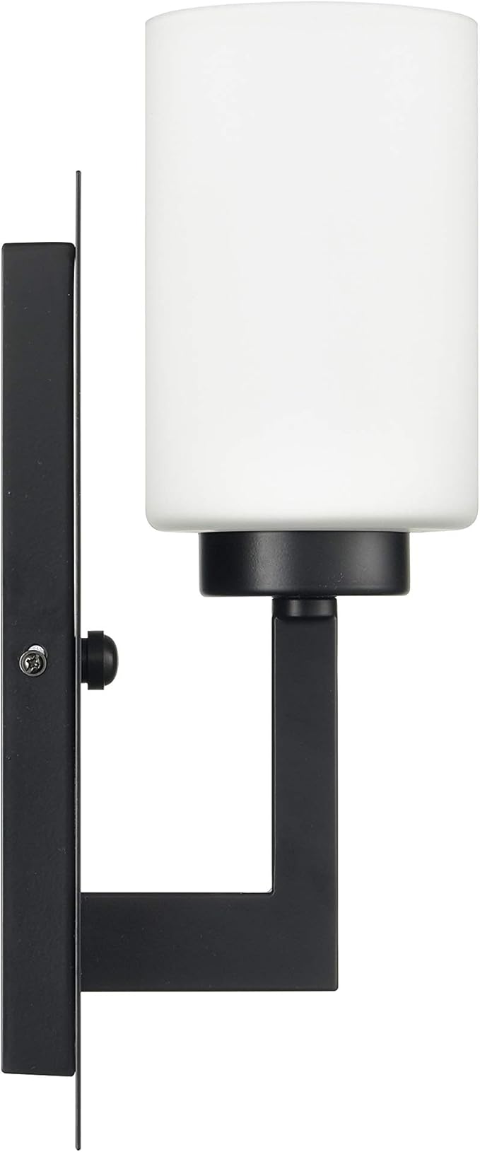 Linea di Liara Brio Black Wall Sconce with Frosted Glass Shade - Modern Wall Light Fixture for Bathroom, Vanity, and Hallway