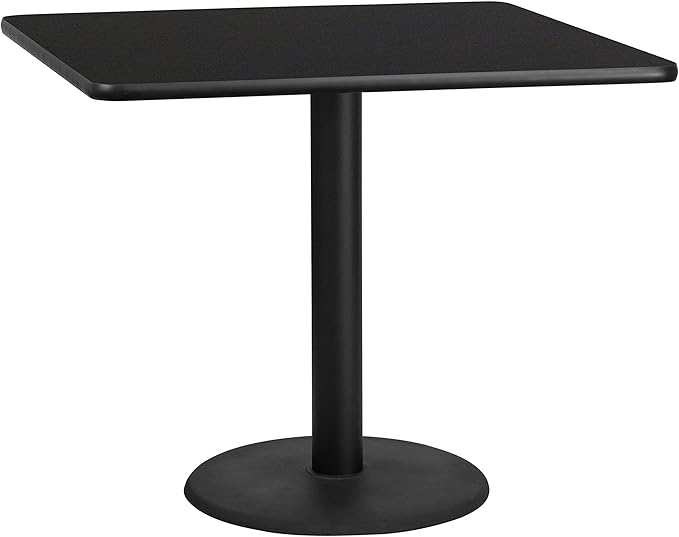 Flash Furniture Graniss 42'' Square Natural Laminate Table Top with 24'' Round Table Height Base