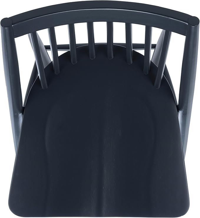 SAFAVIEH Home Collection Wren Dark Grey Windsor Spindle Solid Wood Dining Chair Set of 2 (Fully Assembled)