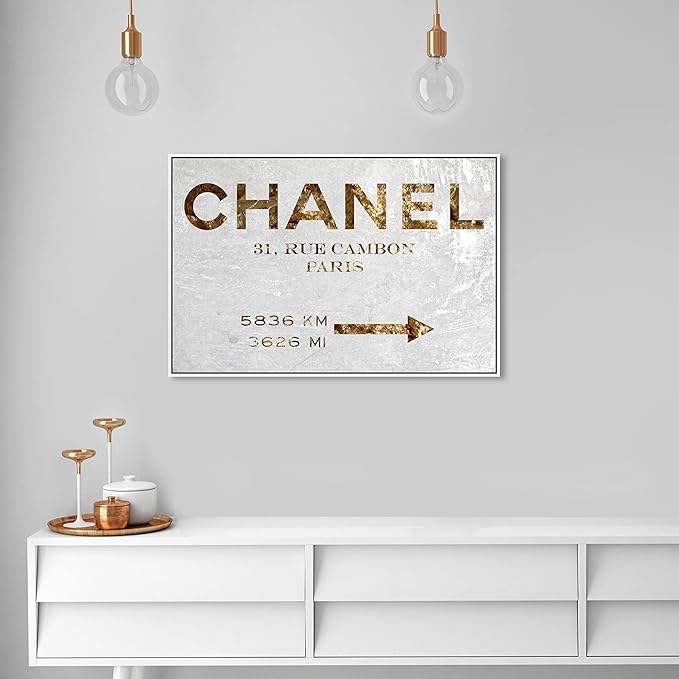 The Oliver Gal Artist Co. Contemporary 24 in x 36 in Paris Couture Luxury Framed Canvas Wall Art Bedroom Gold