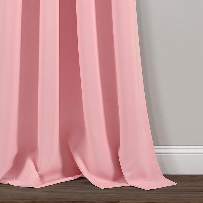 Lush Decor Insulated Grommet Blackout Window Curtain Panels, Pair, 52" W x 84" L, Fairytale Pink - Classic Modern Design - Chic Window Decor - Long Curtains For Living Room, Bedroom, Or Dining Room