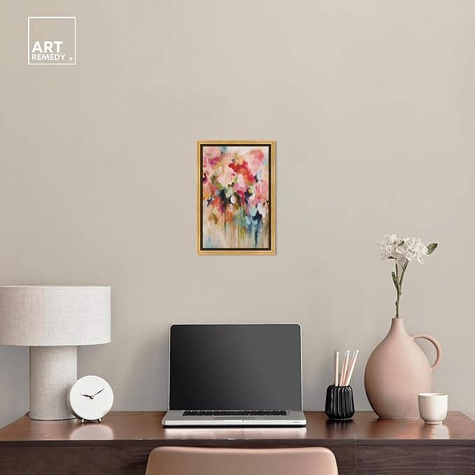 Art Remedy Soft Lush Pastel Canvas New Floral Wall Art, Gold Frame, 10" x 15"