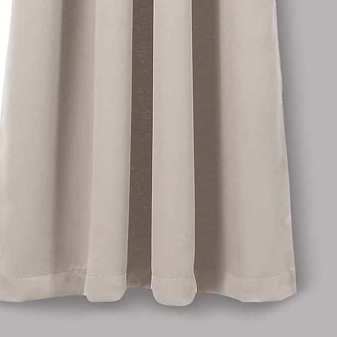 Lush Decor Insulated Grommet Blackout Window Curtain Panels, Pair, 52" W x 63" L, Wheat - Classic Modern Design - Chic Window Decor - Curtains For Living Room, Bedroom, Or Dining Room