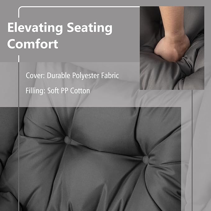 GORELAX Lazy Chair with Ottoman, Modern Accent Chair w/Armrests & Side Pocket, Upholstered Lounge Sofa Chair & Folding Footstool Set, Reading Chair for Bedroom, Living Room, Dorm Room (Grey)