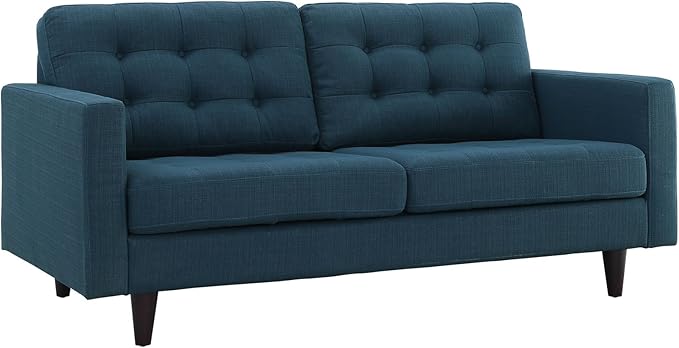 Modway EEI-1547-AZU Empress Mid-Century Modern Upholstered Fabric Loveseat In Azure