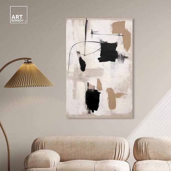 Art Remedy Strings in Abstraction Canvas Muted Abstract Wall Art, Gallery Wrapped, 30" x 45"