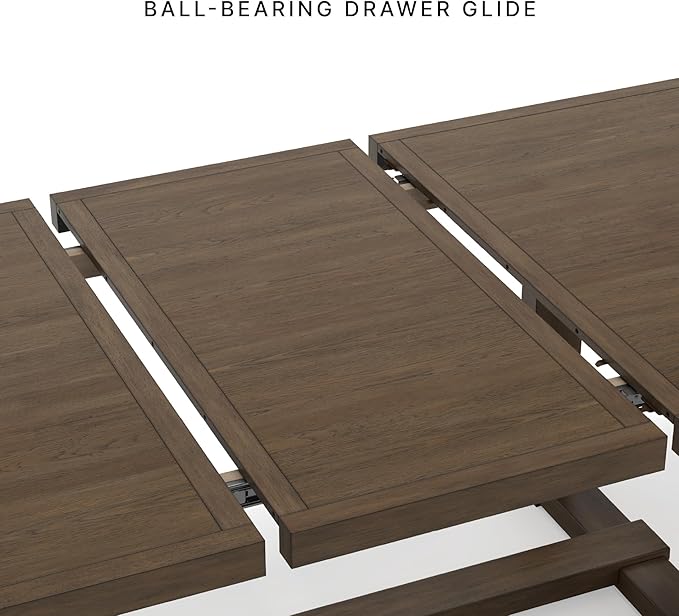 Signature Design by Ashley Cabalynn Farmhouse Dining Extension Table with 1 Removable Center Leaf, Light Brown