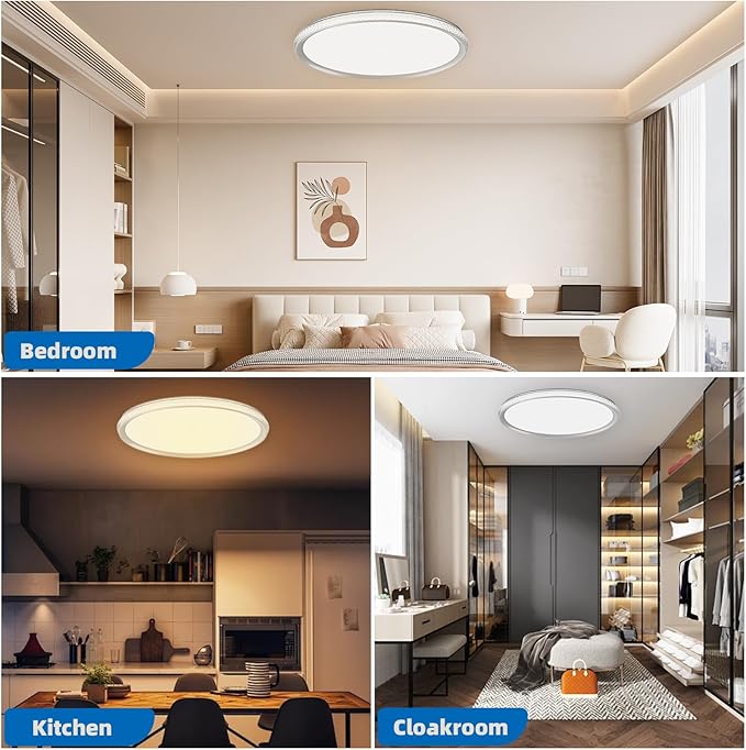 Led Ceiling Light Flush Mount,Bedroom Lights for Ceiling,led Kitchen Ceiling Light,Dimmable 35W 4000LM,5CCT Selectable Color Temperature,15 in for Living Room,Office,Hallway,Bedroom,Kitchen