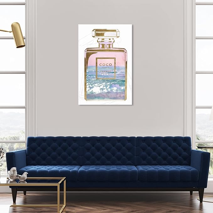 Oliver Gal Fashion and Glam Wall Art Canvas Prints 'Blush Ocean Spray Perfume' Perfumes