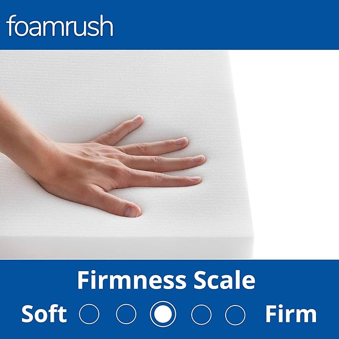FoamRush 6-Inch Bunk (48" x 80") High Density Foam RV Mattress Replacement with Canvas Navy Cover, Firm, Made in USA, Camper Trailer, Removable Water-Resistant Outdoor/Indoor Cover w Zip