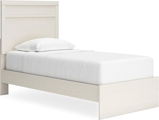 Signature Design by Ashley Stelsie Farmhouse Twin Panel Bed, Foundation or Box Spring Needed, White