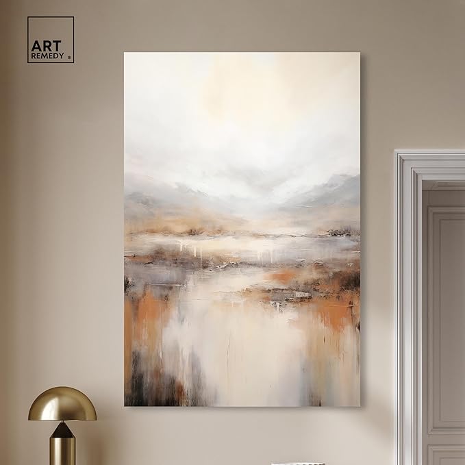 Art Remedy Natural Cascades Canvas Muted Abstract Wall Art, Gallery Wrapped, 36" x 54"