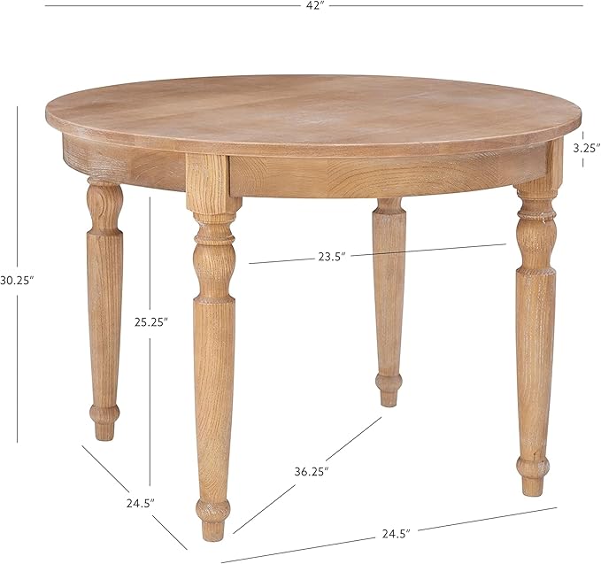 Linon Table, Light Natural Brown, 42 x 42 x 30