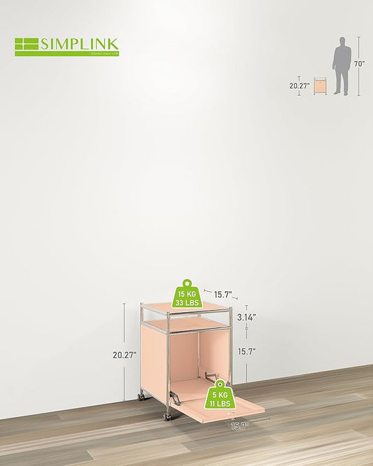 Matte Storage Cart with Flap Door, Large Capacity Storage Cart with Detachable Wheels, DIY Modern Home Furnishing, Great for Home, Office, Bedroom, Kitchen (Matt Pink)